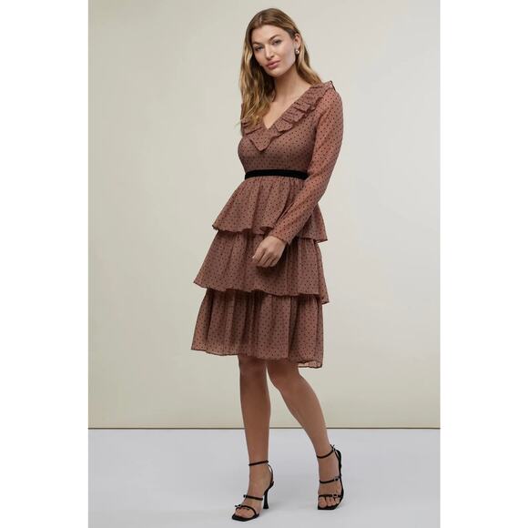 Rachel Parcell‎ Ruffle Tiered Midi Dress Sz 4 - Picture 8 of 8